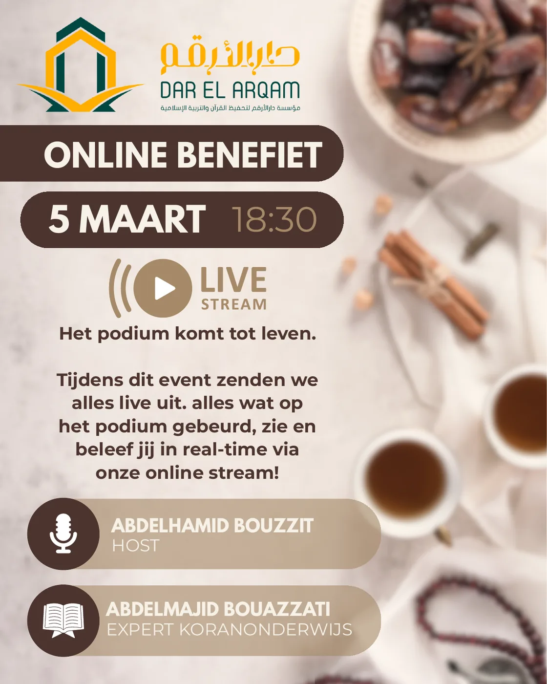 Dar El Arqam – Online benefiet